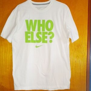 Nike White T-Shirt with Green Print